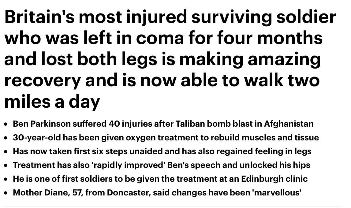 Oxygen Treatment Specialists: Daily Mail Article